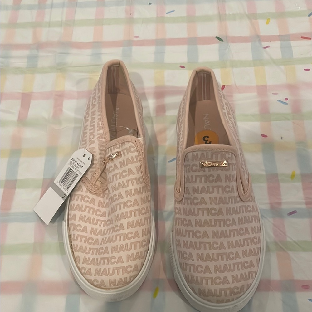 Nautica Women's Logo Pink Slip-On Sneakers